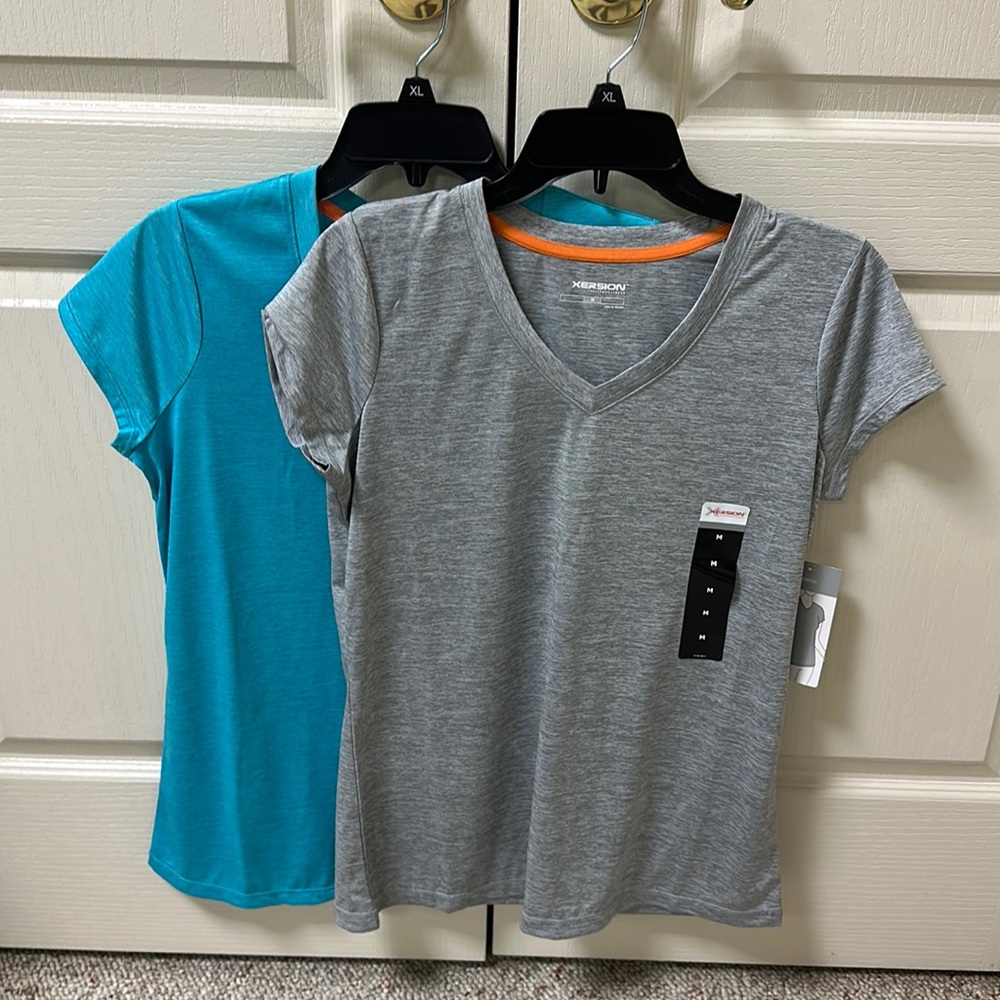 pack of 2 Xersion performance VNeck top short sleeve polyester